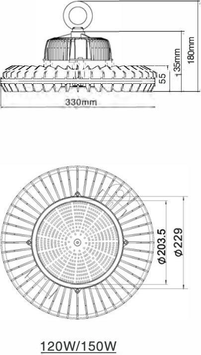 Produktbild TL Highbay LED Hallenstrahler 150W 4000K 18000 Lumen IP65 DALI (18000 lm)