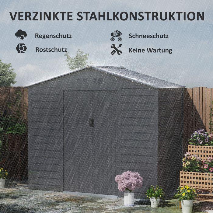Image du produit Swisshandel24 Gerätehaus 2,43 213x131x192cm Verzinkter Stahl abschliessbar, Grau