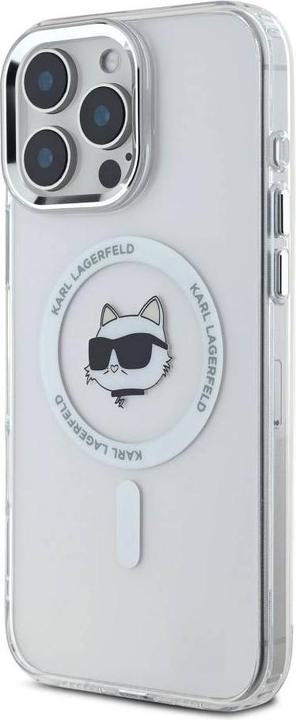 Produktbild Karl Lagerfeld KLHMP16XHLSCHH iPhone 16 Pro Max 6.9" biały/white hardcase IML Metal Choupette Head M (Apple iPhone 16 Pro Max)