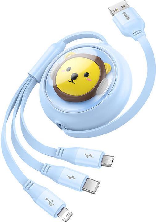 Immagine prodotto Baseus Cavo USB Cavo di ricarica 3-in-1 da USB-C, USB-M, Lightning 3.5A, 1.1m (blu) (1.10 m, 100 W)