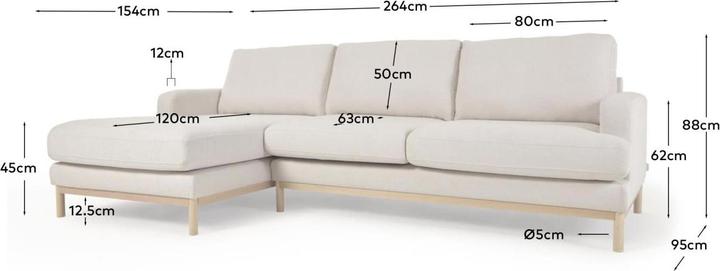 Image du produit Kave Home Mihaela (3 places, Canapé d'angle)