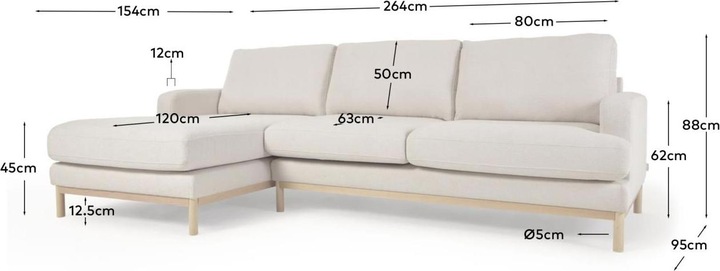 Actual product image Kave Home Mihaela (3-seater, Corner sofa)