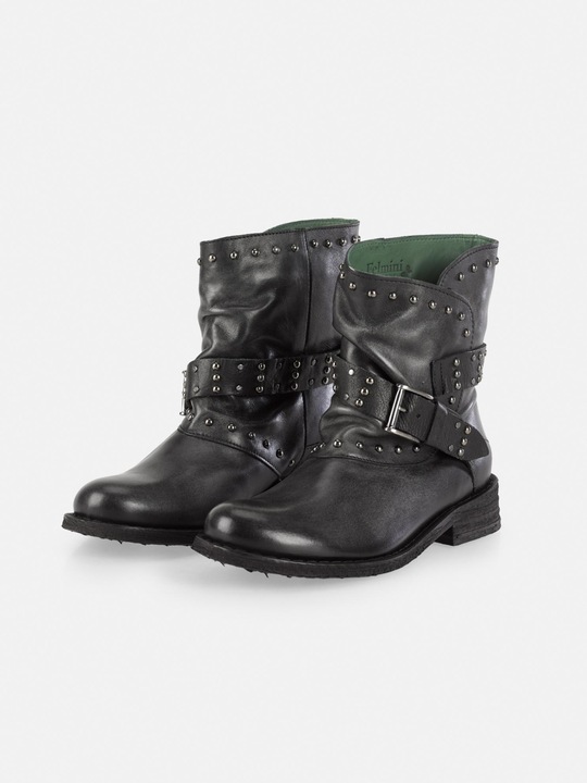 Actual product image Felmini GREDO D905 biker boots with decorative studs along the shaft and buckled straps, with a four-point (36)