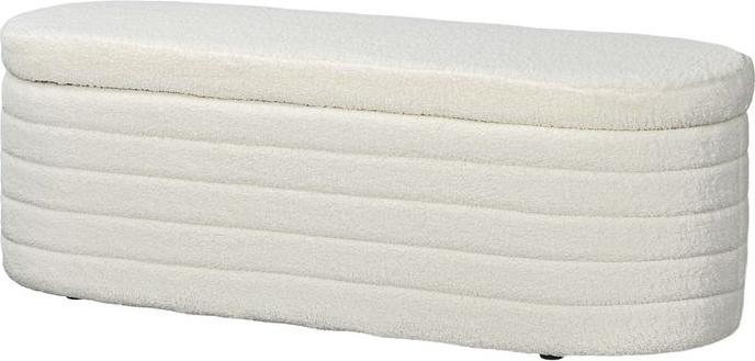 Image du produit Swisshandel24 Banc de lit de chambre, espace de rangement, pieds en bois, peluche, jusqu'à 120kg, 116x41x40.5cm (41 cm)