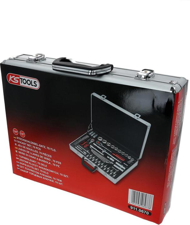 Actual product image KS Tools 1/4 +1/2 socket 70-pcs. (1/2", 1/4")