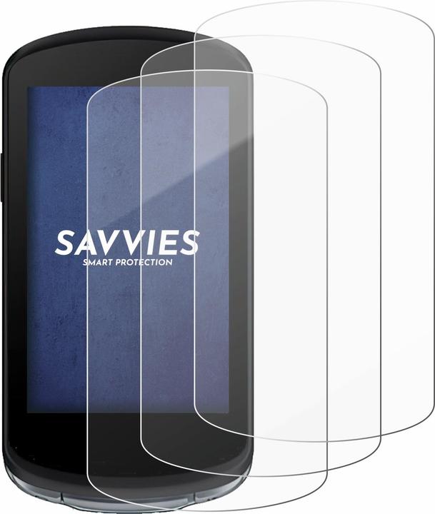 Actual product image Savvies 3x Smart Glass - 9H Hybrid Glass Screen Protector for Garmin Edge 1040