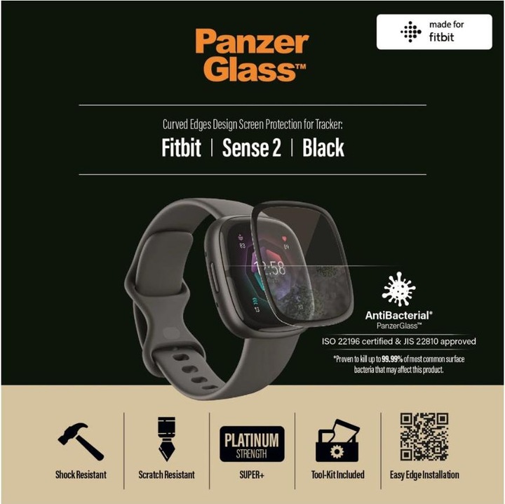 Actual product image PanzerGlass Fitbit Sense 2 screen protector