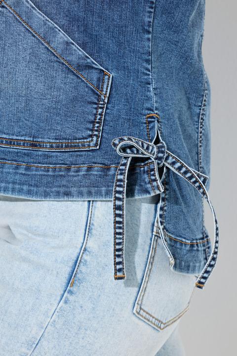 Produktbild Ulla Popken Jeansjacke, Rückendruck, Oversized, Hemdkragen (58)