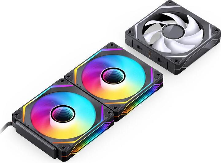 Actual product image Jonsbo ZL-120B PWM ARGB Lüfter 3er Pack, reguläre Ausrichtung - 120mm, schwarz (120 mm, 3x)