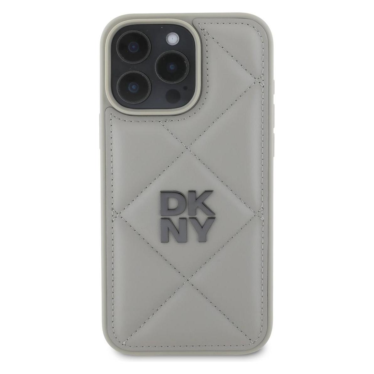 Dkny Quilted Stack Backcover (Apple IPhone 16 Pro), Smartphone Hülle, Grau