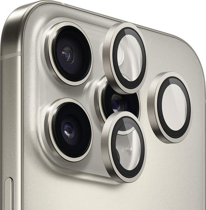 Produktbild Blueo - 99 Anti-Reflective Lens Glass - iPhone 16 Pro / iPhone 16 Pro Max - Natural Titanium (1 Stück, Apple iPhone 16 Pro Max, Apple iPhone 16 Pro, Apple iPhone 15 Pro, Apple iPhone 15 Pro Max)
