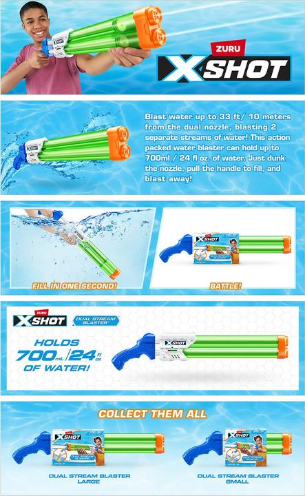 Actual product image Zuru X-Shot Water Warfare 60 Cm 4-string (Tank Integrated)