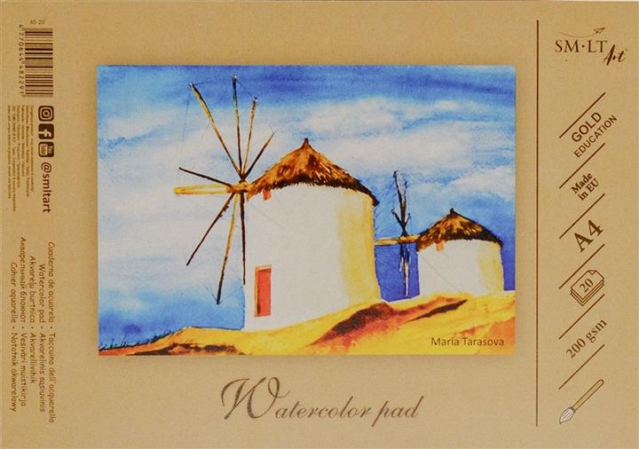 Actual product image ART Watercolour notebook SMLT, A4, 200 g, gummed (20) 0708-206 (A4, Plain)