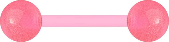 Produktbild Star Piercing Barbell pink mit zwei Kugeln "Glow" (ohne Messing, Kunststoff)