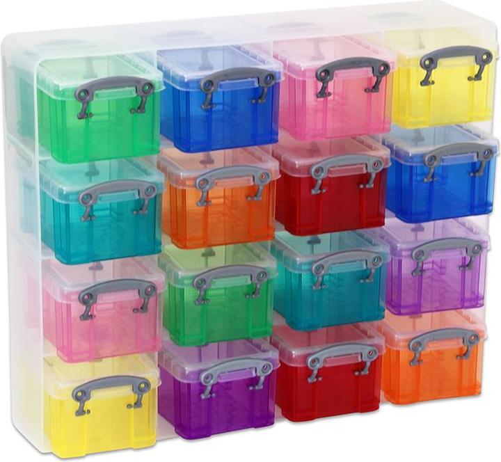 Image du produit Box 16 boîtes de tri colorées dans un étui transparent (12,5 x 37,5 x 31 cm, 0.30 l)