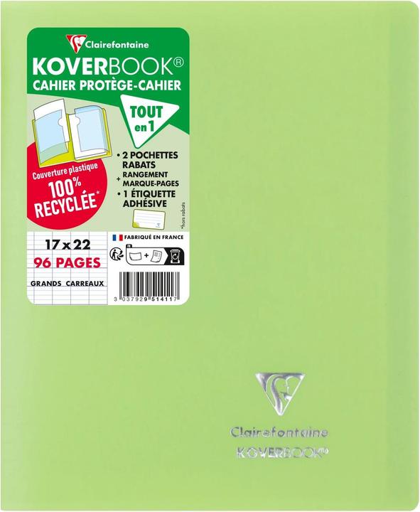Actual product image Clairefontaine KOVER BOOK booklet 17x22 seyes (A5+, Special ruling, Hardcover)