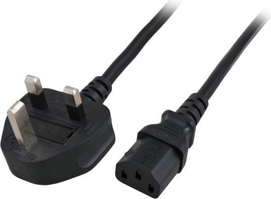Produktbild EFB Elektronik EFB Netzleitung UK BS1363A-C13 180°,schwarz,2m,3x1.00mm (2 m)