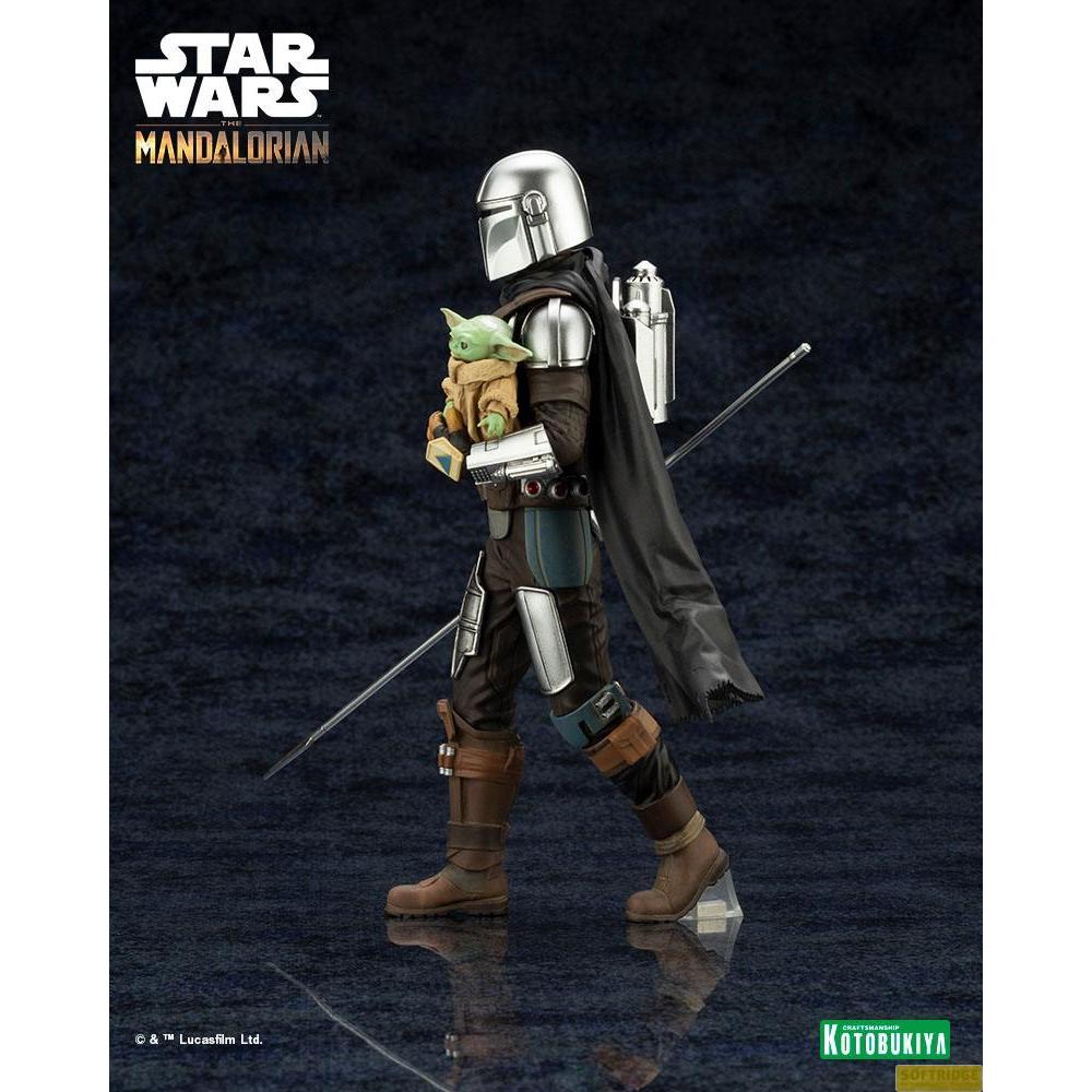 Thumbnail - Kotobukiya Star Wars The Mandalorian statuette PVC ARTFX 1/10 Mandalorian & Grogu with Beskar Staff 18 cm
