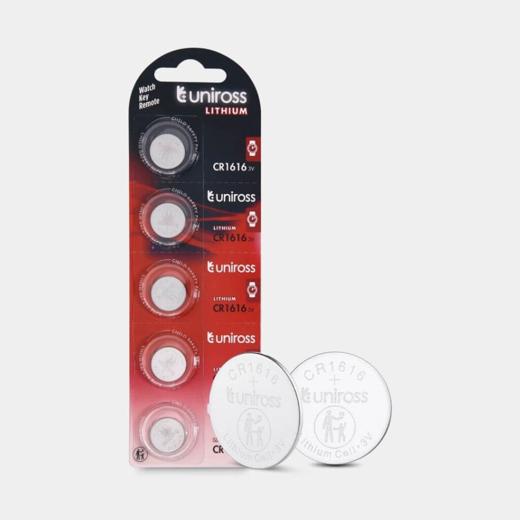 Uniross Pulsante al litio CR1616 3V - SP5 (5 pz., CR1616), Batterie + pile