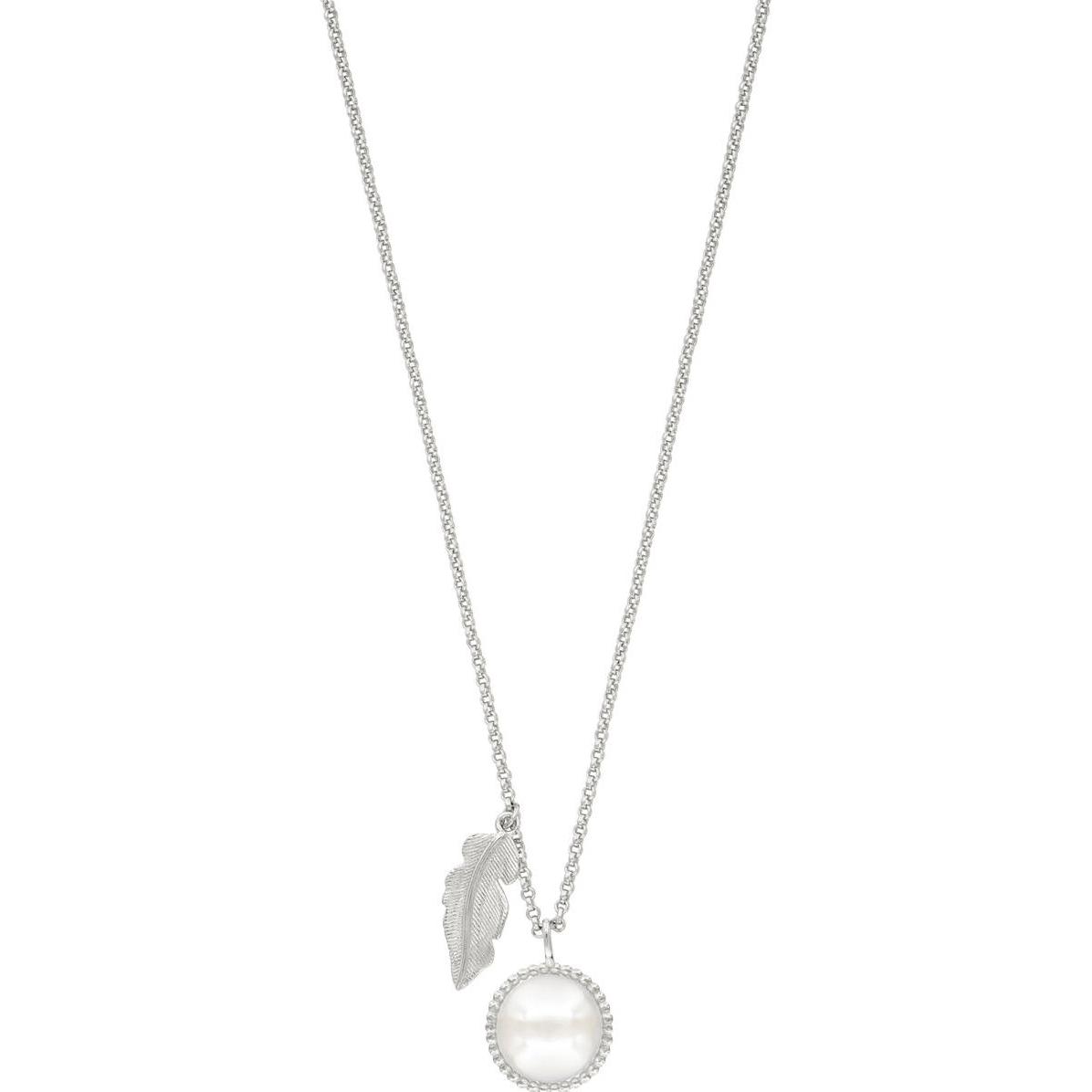 Engelsrufer, Halsschmuck, Glory Feder Halskette, (925er Silber, Perle, 42 cm)