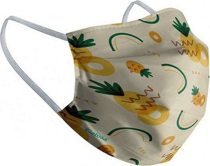 Produktbild TOP Wiederverwendbare Stoff-Hygienemaske 10-12 Jahre Ananas (Keine offizielle Schutzklasse, 90 x)