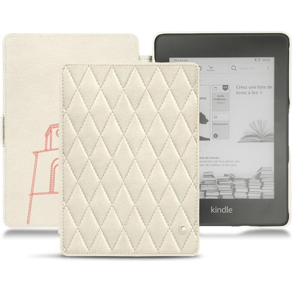 Noreve Lederschutzhülle horizontal (Kindle Paperwhite 2018), Tablet Hülle, Weiss