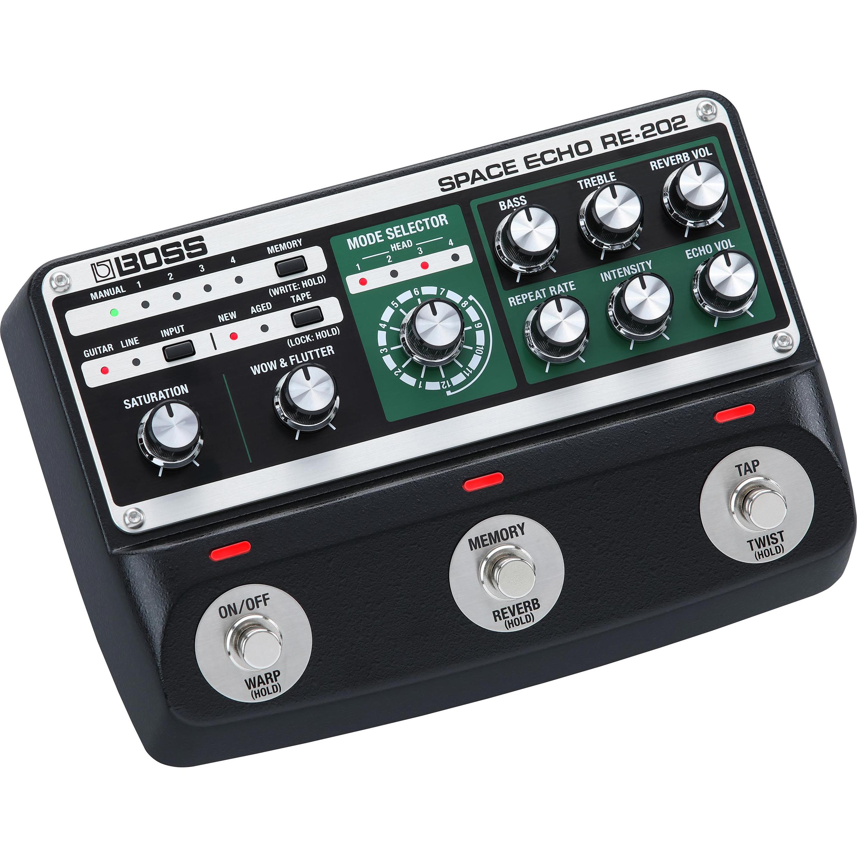 BOSS (Electronics) RE-202 Space Echo Digital Delay (Gitarre), Effektpedal, Schwarz
