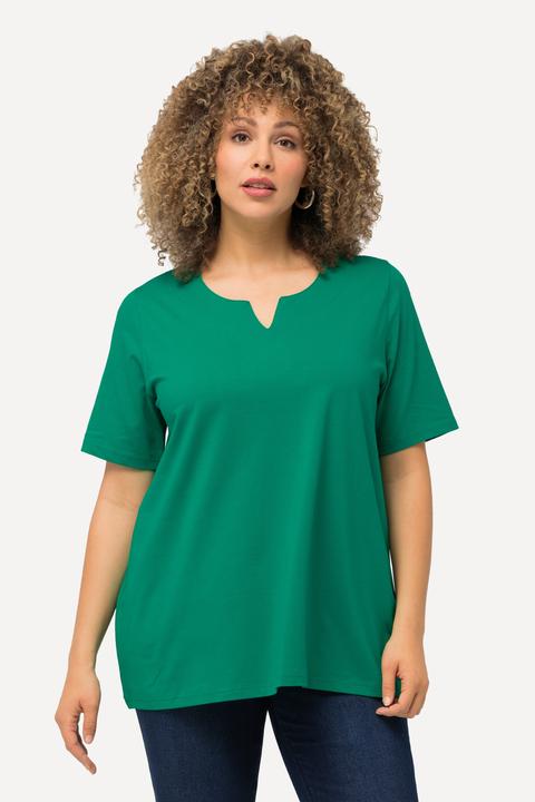 Immagine prodotto Ulla Popken T-shirt dal taglio svasato con scollo a tunica e mezze maniche (62)