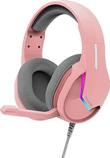 Marvo TACTIC 40 Kophörer mit Mikrofon, wire, rose, 2.0, unterbeleuchtet, USB (Cable)