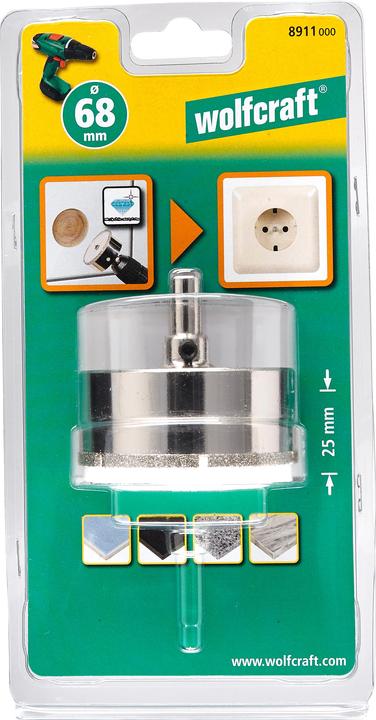 Actual product image wolfcraft wolfcraft 1 Diamantbestr. Bohrkrone m.Schaft ø68mm (68 millimetres)