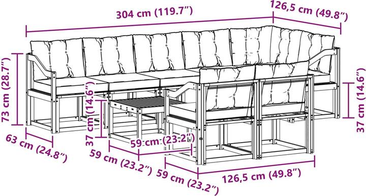 Produktbild vidaXL Outdoor-Sofa