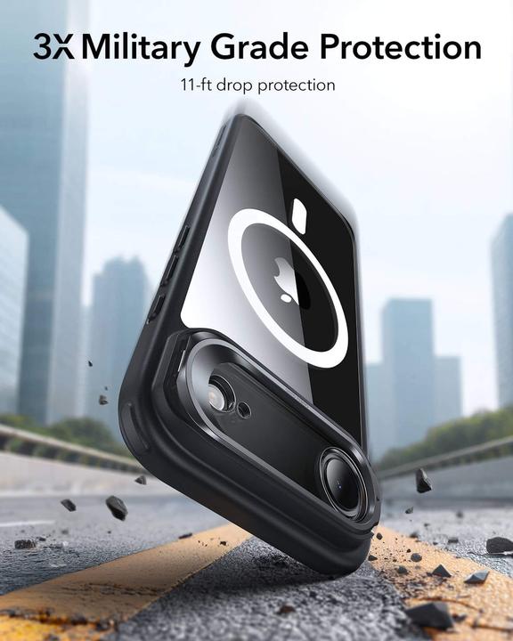 Produktbild ESR Classic Hybrid Magnetic Case (Camera Control, Stash Stand), for iPhone 17 Air, Clear Black (Apple iPhone 17, Apple iPhone Air)