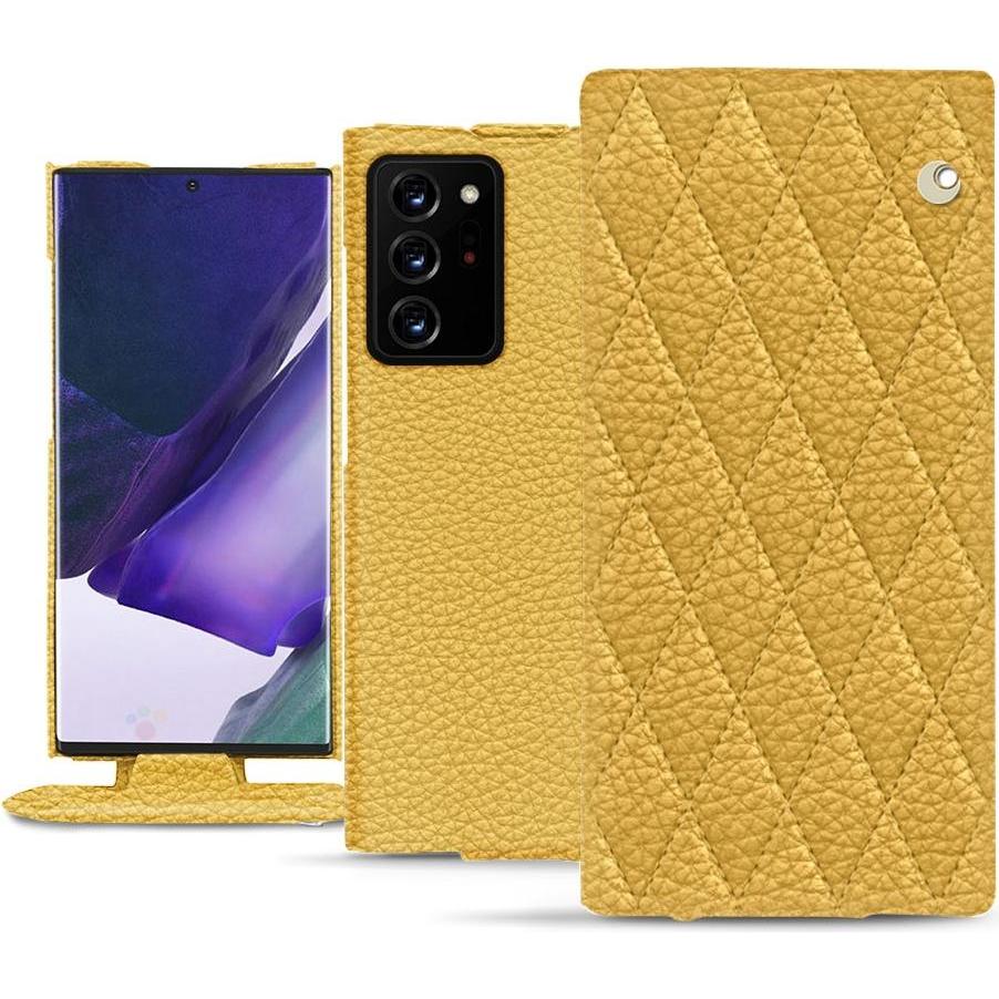 Noreve Lederschutzhülle vertikal (Samsung Galaxy Note 20 Ultra), Smartphone Hülle, Orange