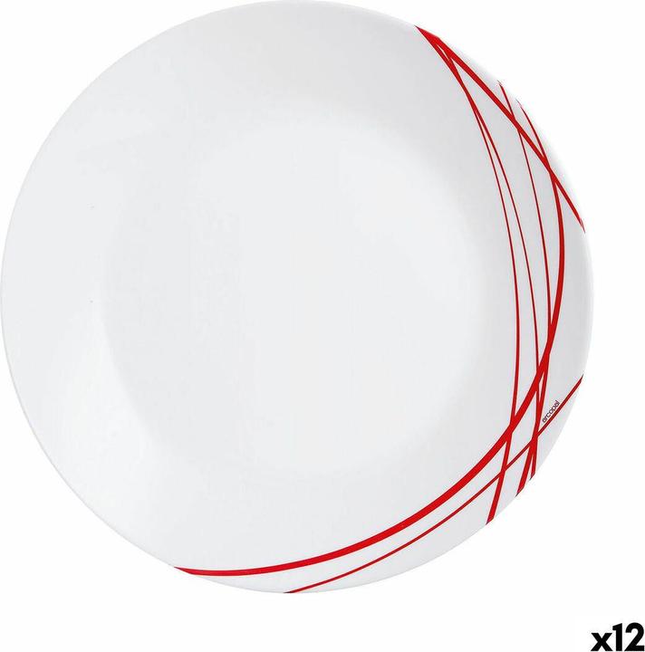 Arcopal Flacher Teller Domitille Rojo Glas 25 cm (12 Stück) (12x, 25 cm)