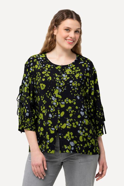 Produktbild Ulla Popken Bluse, Punkte, A-Linie, Rundhals, Langarm (58)