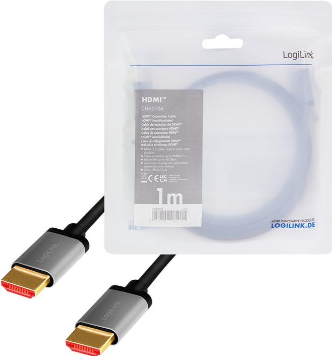 Produktbild LogiLink Ultra High Speed HDMI mit Ethernetkabel (1 m, HDMI, 2.1)