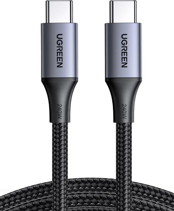 Ugreen USB-C naar USB-C USB4 kabel, 240W, 2m (zwart) (2 m, USB 2.0)