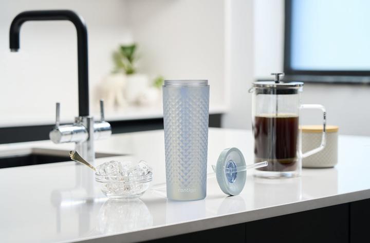 Immagine prodotto Contigo - Becher mit Strohhalm Autoclose grau (0.59 l)