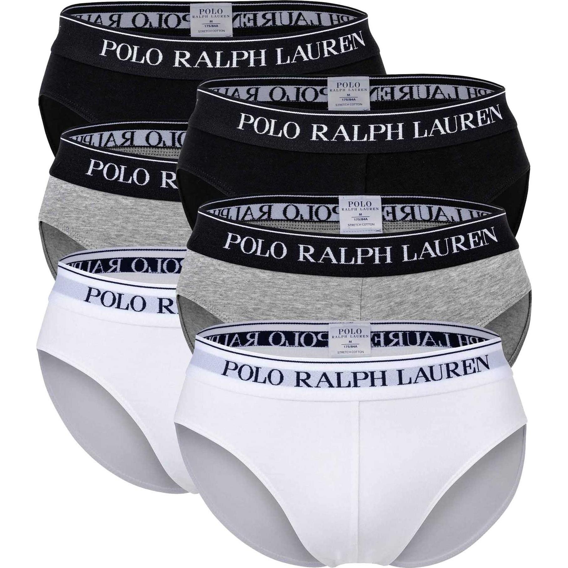 Ralph Lauren, Herren, Unterhosen, Low Rise Brf-3 Pack-Brief, Mehrfarbig, (S, 6er Pack)