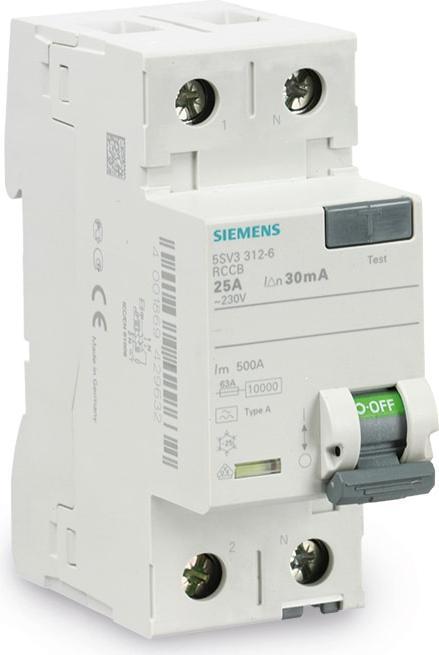Produktbild Siemens RCCB Type A 25A 1+N-pole 30mA 230V 2mW