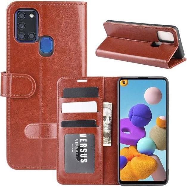 Thumbnail - MU Classic Crazy Horse Leder Bookcover Series (Samsung Galaxy A21s), Smartphone Hülle, Braun
