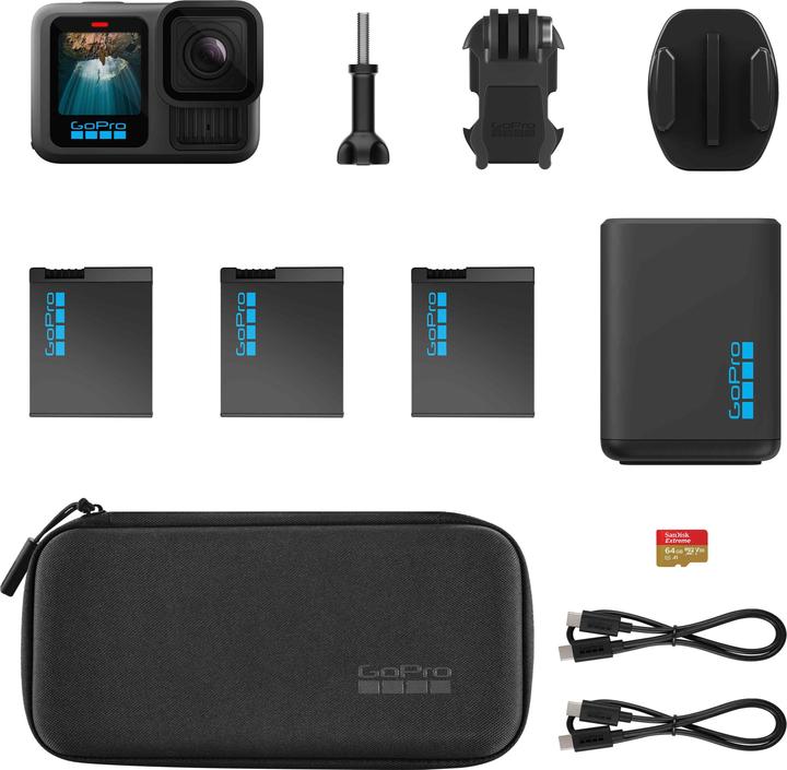 Productafbeelding GoPro Hero 13 Black Uitgebreide Power Bundel (30p, Bluetooth, WiFi, GPS)