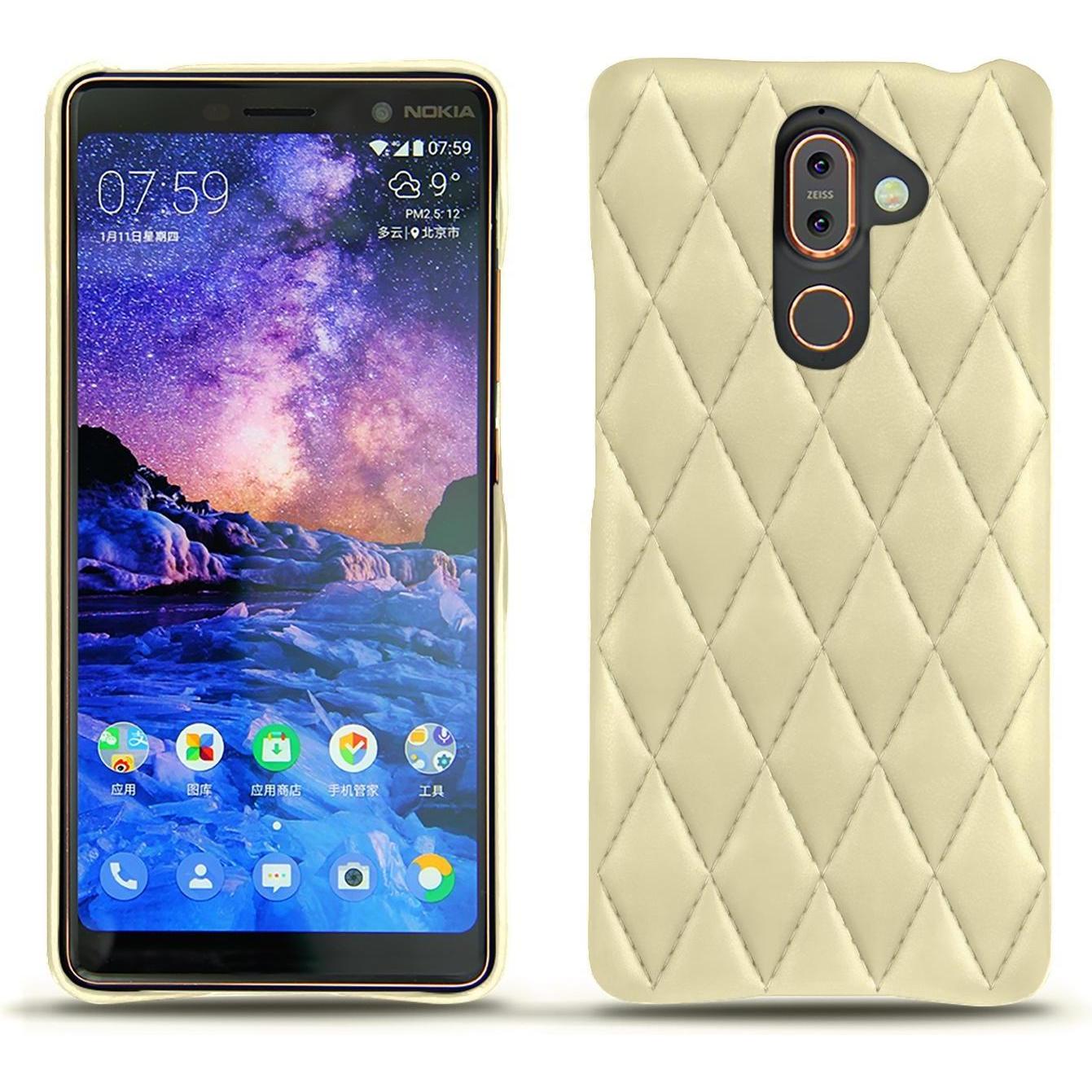 Thumbnail - Noreve Lederschutzhülle (Nokia 7 Plus), Smartphone Hülle, Beige