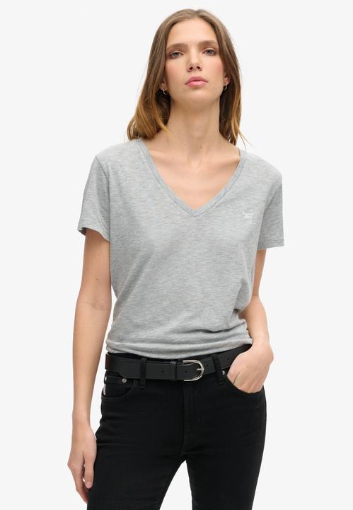 Produktbild Superdry Strukturiertes T-Shirt mit V-Ausschnitt und Stickerei (12XL)