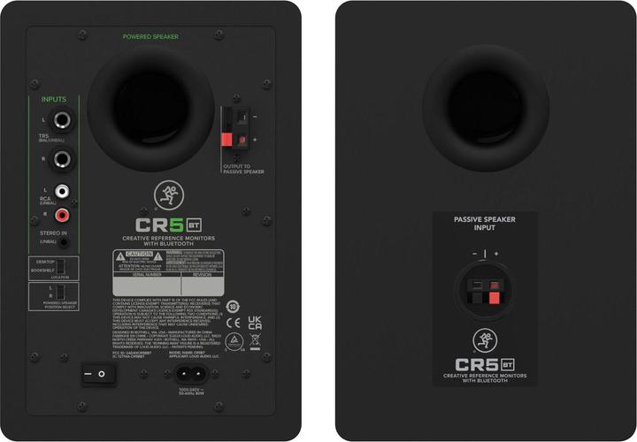 Immagine prodotto Mackie CR5 (coppia) Monitor da studio amplificati da 5,25" con controllo del tono e BT (Attivo, Coppia, 2x 40 W)