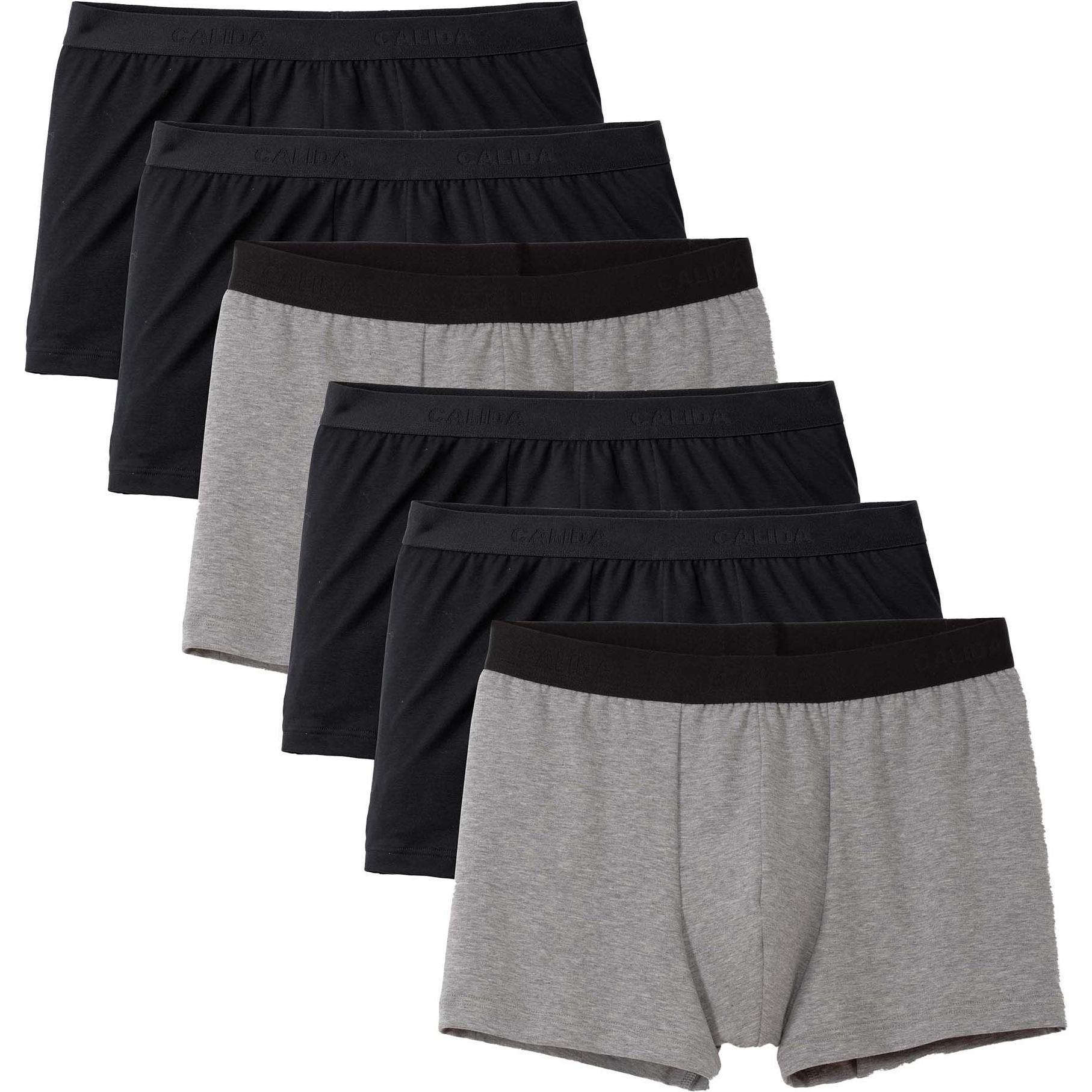 Calida, Herren, Unterhosen, Boxershort Casual Figurbetont New Boxer Natural Benefit 3P, Mehrfarbig, (XXL, 6er Pack)