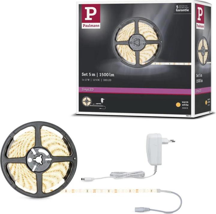Image du produit Paulmann SimpLED Stripe Set (Blanc chaud, 500 cm, Intérieur)