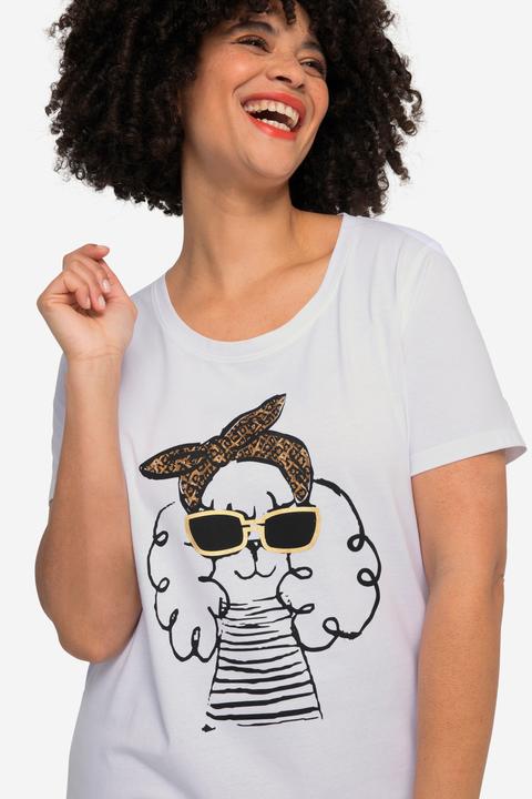 Actual product image Angel of Style Half-Sleeve Crew Neck Llama Pattern T-Shirt (50)
