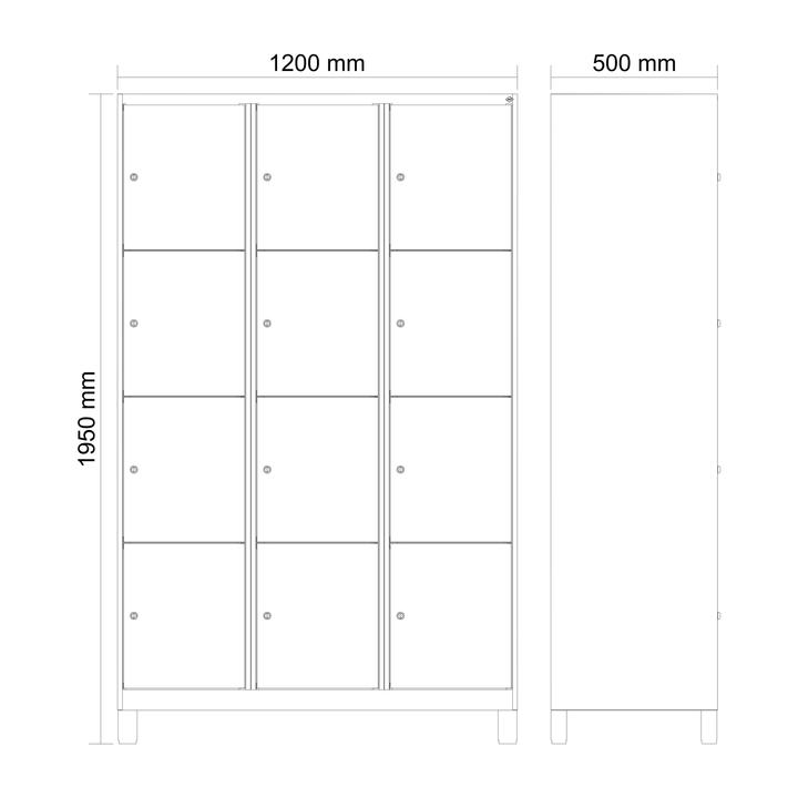 Actual product image C+P Fächerschrank Classic Plus, 4 Fächer übereinander, Abteilbreite 40 cm, mit Füssen (120 cm, 195 cm)