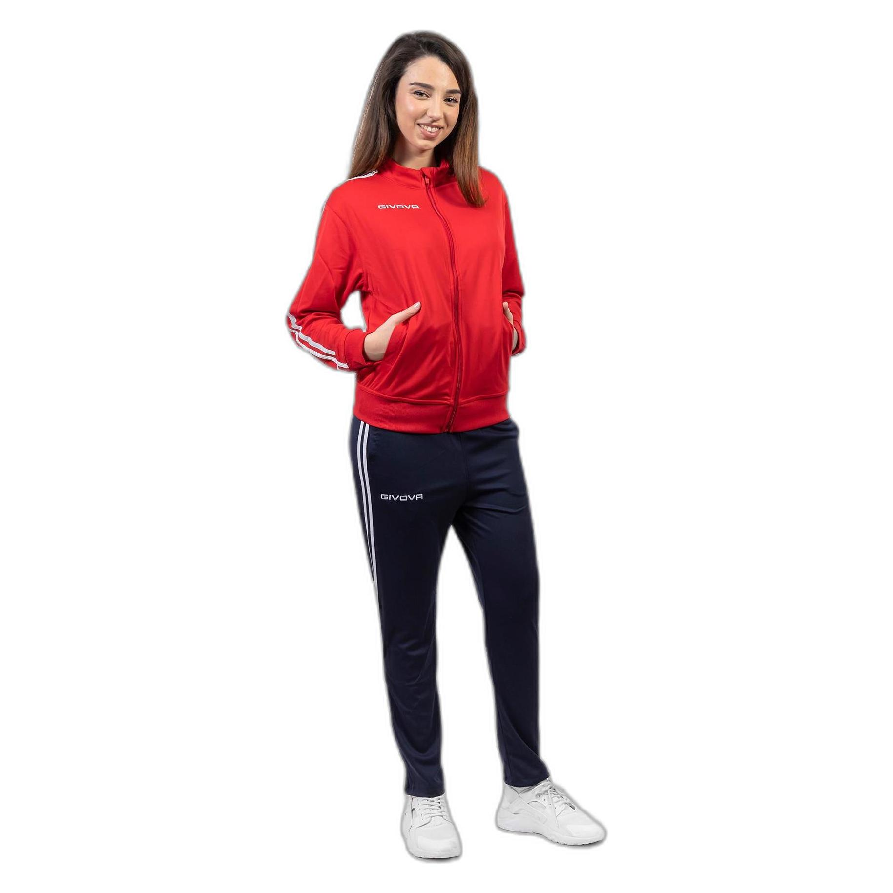Givova, Damen, Trainingsjacken, Revolution Summer (M), Blau, Rot, Mehrfarbig, M